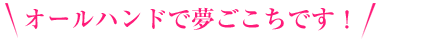 オールハンドで夢ごこちです!
